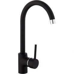 Basin Mixer Tap With Stainless Steel Spout Single Lever Black | Adexa 70000065