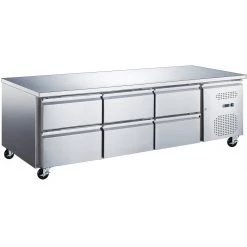 Professional Low Refrigerated Counter / Chef Base 6 Drawers 1795x700x650mm | Adexa BASE31D6