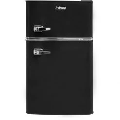 Double Door Retro Refrigerator With Freezer 90 Litre Black | Adexa BCD90