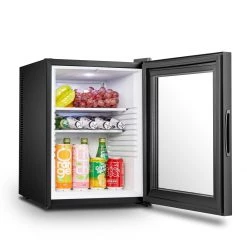 Lockable Mini Fridge With Glass Door Black 36L | Adexa BCG40BGA