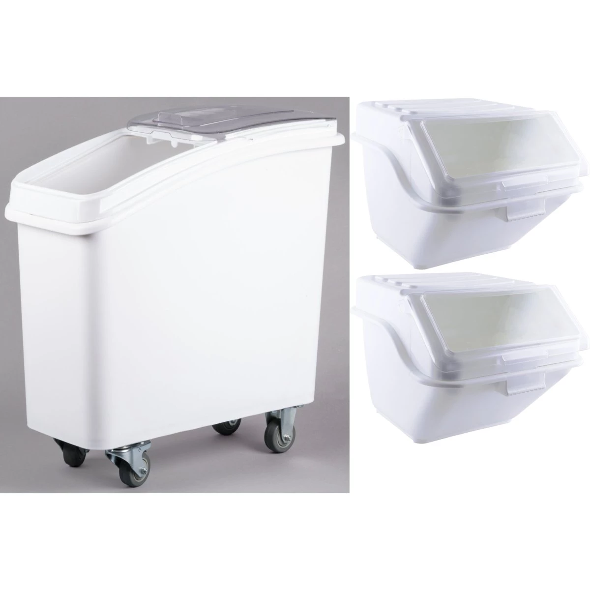 Ingredient Bin Combo 1x80 Litres Mobile & 2x10 Litres Regular Transparent Lid | Adexa BCOMB2 1 Ingredient Bin Combo 1x80 Litres Mobile & 2x10 Litres Regular Transparent Lid | Adexa BCOMB2