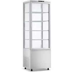 Upright Display Fridge 238 Litres 4 Shelves White 1 Flat Door | Adexa CL238W