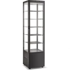Upright Display Fridge 288 Litres 4 Shelves Black 1 Flat Door | Adexa CL288B