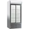 Commercial Twin Bottle Cooler Upright 852 Litres Fan Assisted Cooling Sliding Glass Doors Black/White | Adexa CL900SLDC