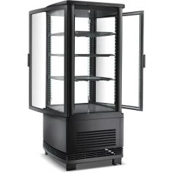Countertop Display Fridge 98 Litres 4 Shelves Black 2 Curved Doors Front & Back | Adexa CL98RB