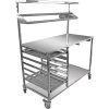 Mobile Prep Table With GN1/1 Rails & Top Shelf & Condiment Rail & Castors Stainless Steel | Adexa CPTABC