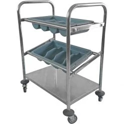 Cutlery & Tray Trolley 2 Trays & Undershelf 570x350x860mm | Adexa CTT2