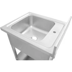 Commercial Sink Stainless Steel 1 Bowl Bottom Shelf Splashback 600mm Depth 600mm | Adexa THSTR66BM1 -Adexa Sales DSA140 145 3 1200x1200 1
