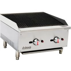 Professional Natural Gas Chargrill 2 Burners 15kW | Adexa ECB24S