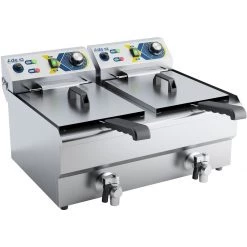 Commercial Twin Deep Fat Fryer 10+10 Litres 3+3kW Countertop | Adexa EF102V