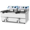 Commercial Twin Fryer Electric 10+10 Litre 6kW Countertop Drainage Tap | Adexa MAREF102V