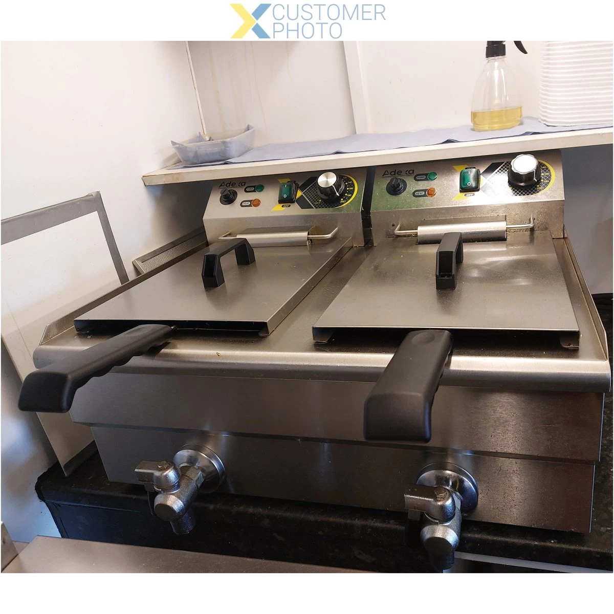 Commercial Twin Deep Fat Fryer 10+10 Litres 3+3kW Countertop | Adexa EF102V 3 Commercial Twin Deep Fat Fryer 10+10 Litres 3+3kW Countertop | Adexa EF102V - Image 3