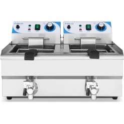 Commercial Twin Fryer Electric 10+10 Litre 6kW Countertop Drainage Tap | Adexa MAREF102V 7 Commercial Twin Fryer Electric 10+10 Litre 6kW Countertop Drainage Tap | Adexa MAREF102V -Adexa Sales EF102V 2 1200x1200 1