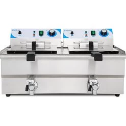Commercial Deep Fat Fryer 16+16 Litres 3+3kW Countertop Drainage Tap | Adexa MAREF162V -Adexa Sales EF162V 2 1200x1200 1