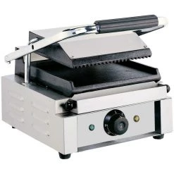 Heavy Duty Panini Contact Grill Single Ribbed/Smooth | Adexa EG01C