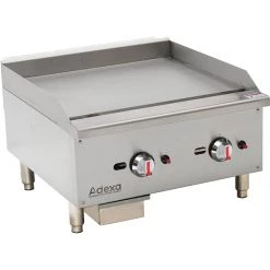Premium Commercial Gas Griddle Smooth Plate 2 Burners 15kW Countertop | Adexa EGG24S