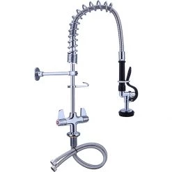 Pre Rinse Spray Unit Deck Mount Double Inlet Height 600mm Stainless Steel | Adexa EQ7801A