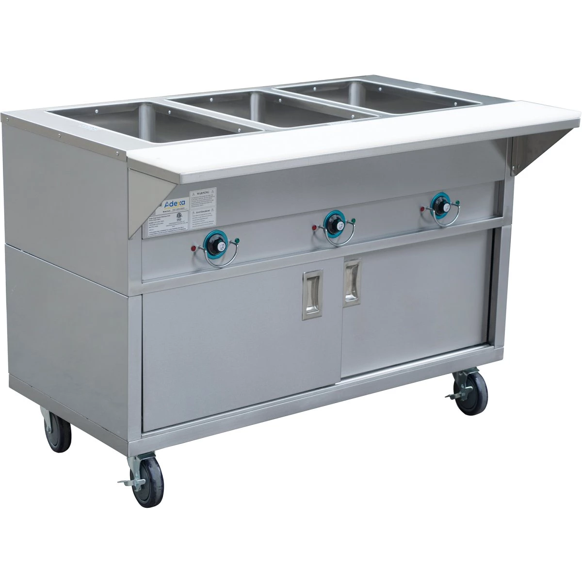 Mobile Bain Marie With Cupboard 3xGN1/1 | Adexa EST3SWCBSD 1 Mobile Bain Marie With Cupboard 3xGN1/1 | Adexa EST3SWCBSD