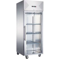 Commercial Freezer Upright Cabinet 685 Litres Stainless Steel Single Glass Door GN2/1 Ventilated Cooling | Adexa F650VGLASS