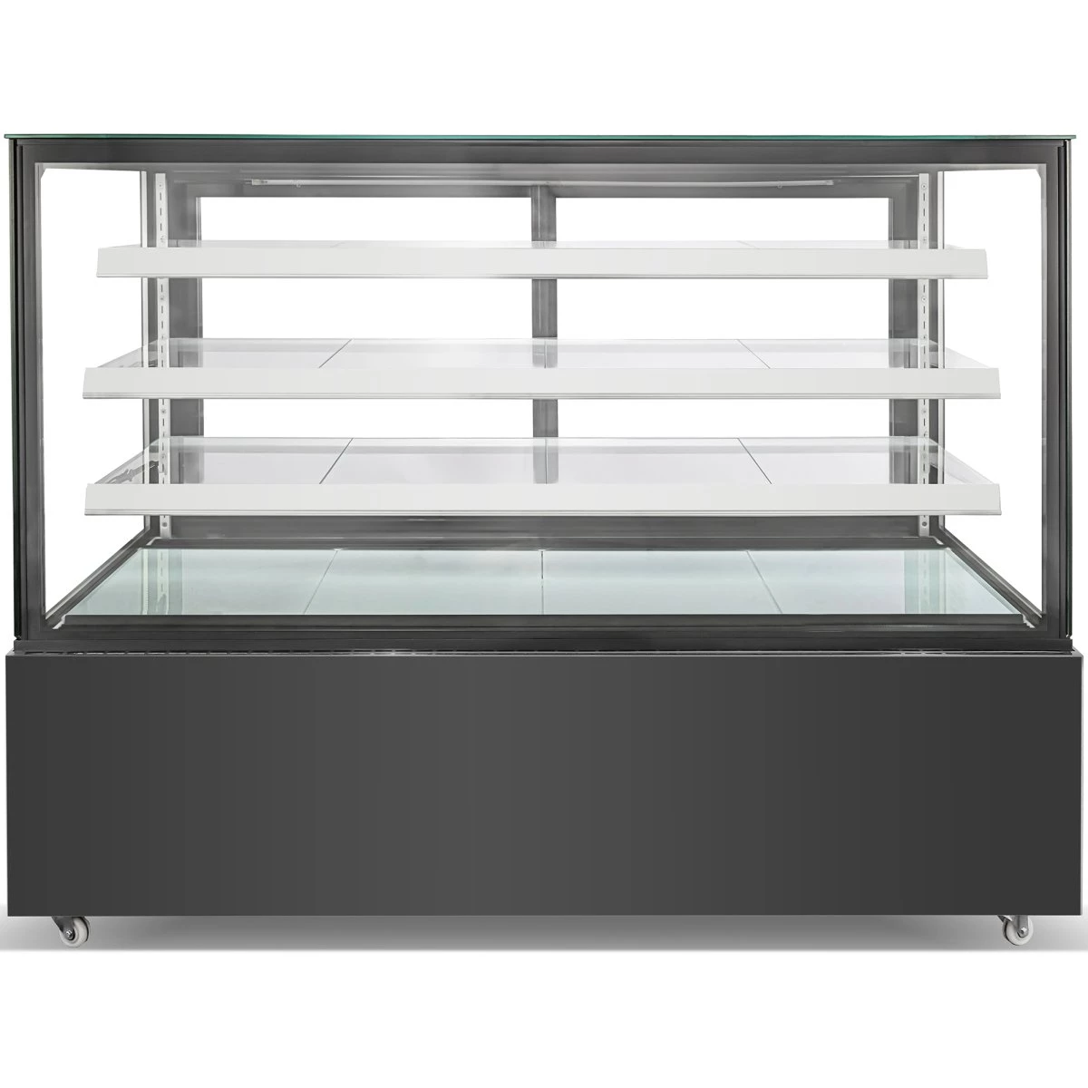Cake Counter Straight Glass 3 Shelves Black Front 900x660x1400mm LED | Adexa FC400SAH 2 Cake Counter Straight Glass 3 Shelves Black Front 900x660x1400mm LED | Adexa FC400SAH - Image 2