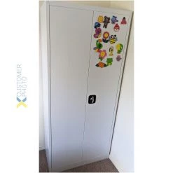 Commercial Steel Grey/White Storage Cupboard With 4 Shelves And Lock 800x400x1800mm | Adexa FCA18WHITE -Adexa Sales FCA18WHITE 1200x1200 1