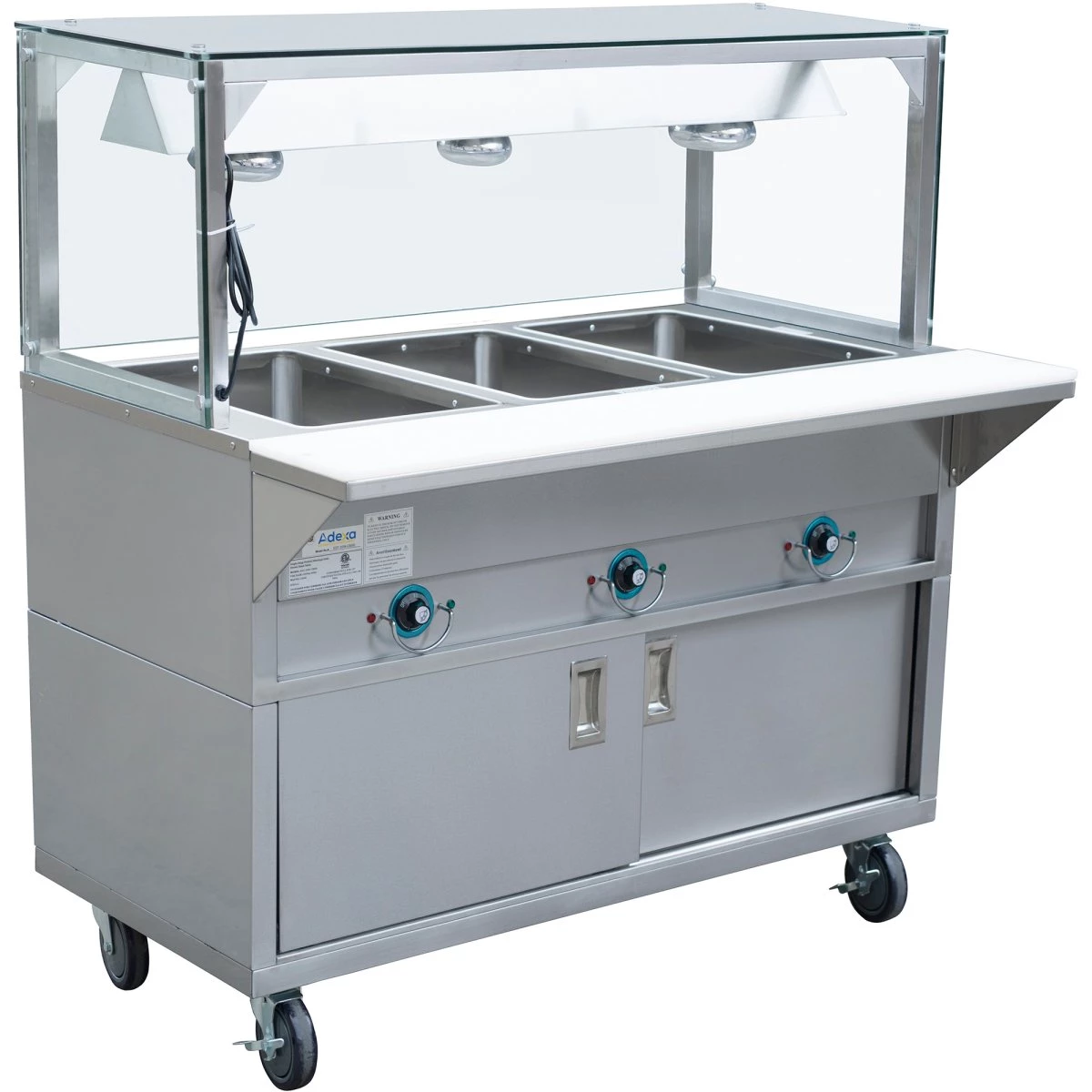 Mobile Bainmarie With Cupboard & Heated Overshelf 3xGN1/1 | Adexa EST3SWCBSD-FTGSG1948 1 Mobile Bainmarie With Cupboard & Heated Overshelf 3xGN1/1 | Adexa EST3SWCBSD-FTGSG1948