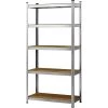 Garage Shelving Unit Medium Duty 700x300x1500mm 5 Shelves 175 Kg/shelf Galvanized Steel | Adexa G7030