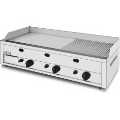 Commercial Gas Griddle Smooth/Ribbed Plate 3 Zones 9kW Countertop | Adexa GGN10002