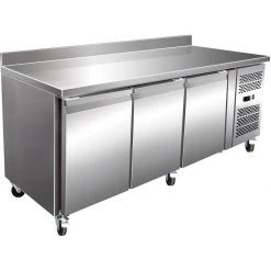 Professional Refrigerated Counter With Upstand 3 Doors Depth 600mm | Adexa THSNACK3200TN