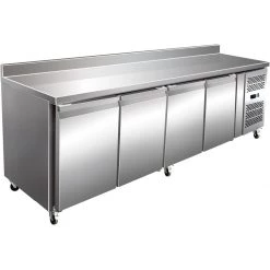 Commercial Refrigerated Counter With Upstand 4 Doors Depth 600mm | Adexa RS42V