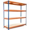 Industrial Shelving Unit Heavy Duty 1800x600x1800mm 4 Shelves 500 Kg/shelf Powder Coated Steel | Adexa H18060