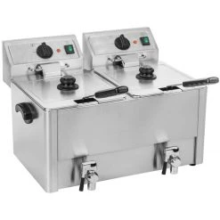 Commercial Deep Fat Fryer 8+8 Litres 6.5kW Countertop | Adexa HDF88