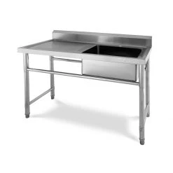 Commercial Sink Stainless Steel 1 Bowl Right Splashback 1200mm Depth 600mm | Adexa HJS1201R -Adexa Sales HJS1201R 3 1200x1200 1