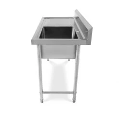 Commercial Sink Stainless Steel 1 Bowl Right Splashback 1200mm Depth 600mm | Adexa HJS1201R -Adexa Sales HJS1201R 4 1200x1200 1