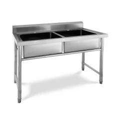 Commercial Sink Stainless Steel 2 Bowls Splashback 1200mm Depth 600mm | Adexa HJS1202 -Adexa Sales HJS1202 3 1200x1200 1