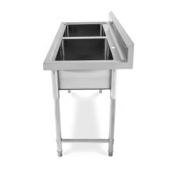 Commercial Sink Stainless Steel 2 Bowls Splashback 1200mm Depth 600mm | Adexa HJS1202 -Adexa Sales HJS1202 4 1200x1200 1