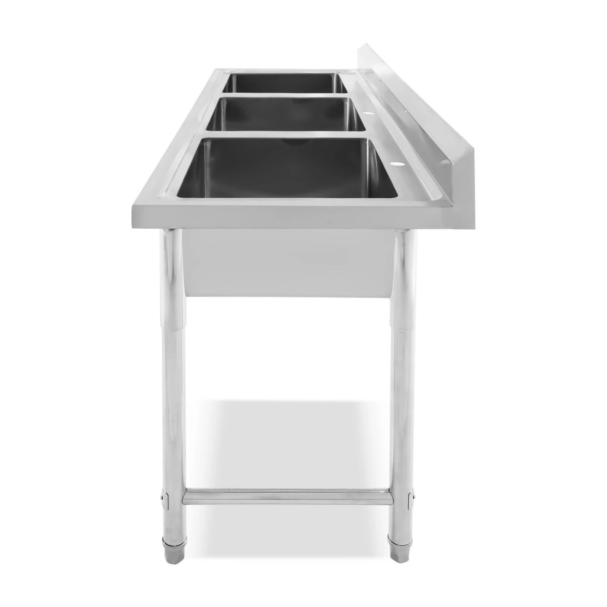 Commercial Sink Stainless Steel 3 Bowls Splashback 1800mm Depth 600mm | Adexa HJS1803 2 Commercial Sink Stainless Steel 3 Bowls Splashback 1800mm Depth 600mm | Adexa HJS1803 - Image 2