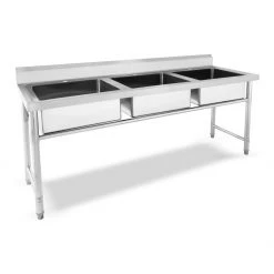 Commercial Sink Stainless Steel 3 Bowls Splashback 1800mm Depth 600mm | Adexa HJS1803 9 Commercial Sink Stainless Steel 3 Bowls Splashback 1800mm Depth 600mm | Adexa HJS1803 -Adexa Sales HJS1803 5 1200x1200 1