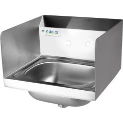 Wall Mounted Hand Sink Wall Mounted Faucet Side Splash Stainless Steel | Adexa HS15SP