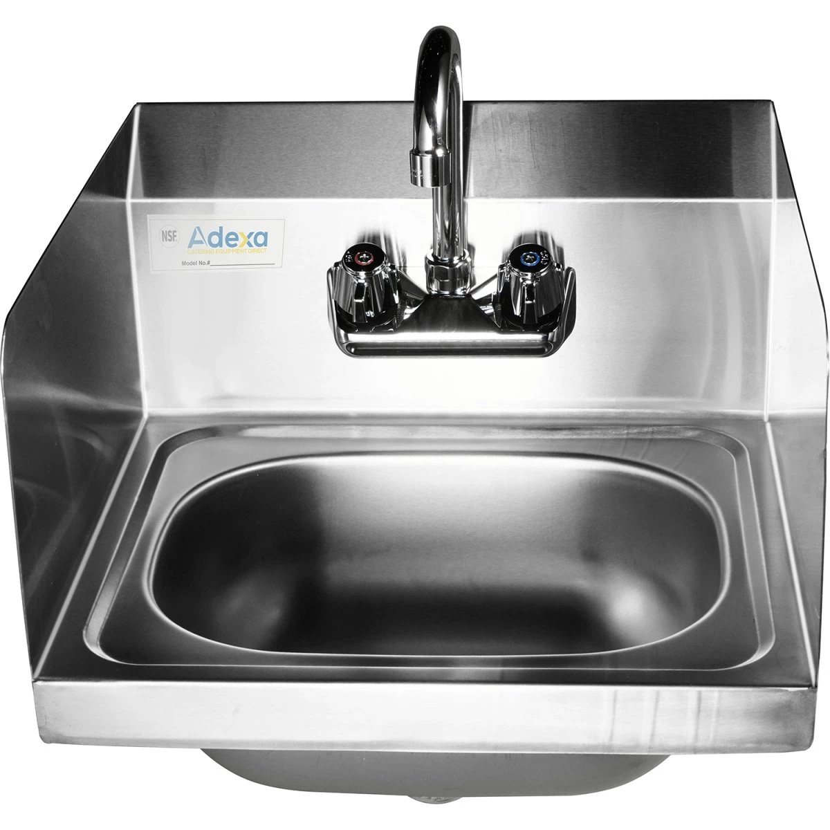 Wall Mounted Hand Sink Wall Mounted Faucet Side Splash Stainless Steel | Adexa HS15SP 4 Wall Mounted Hand Sink Wall Mounted Faucet Side Splash Stainless Steel | Adexa HS15SP - Image 4