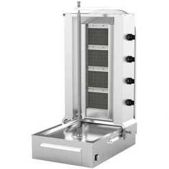 Commercial Gyros/Kebab Grill Gas Bottom Motor Capacity 60kg 4 Burners 13kW | Adexa KLG151S