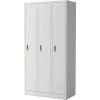 Commercial Grey Three Door Locker With Clothes Hanger, Fixed Shelf And Mirror 900x450x1800mm | Adexa LOCKER3TW