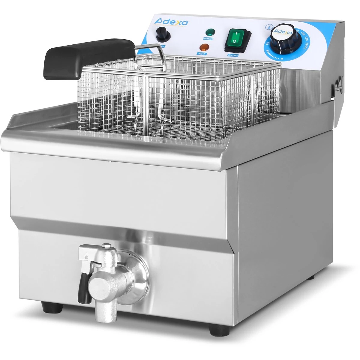 Commercial Fryer Single Electric 10 Litre 3kW Countertop Drainage Tap | Adexa MAREF101V 2 Commercial Fryer Single Electric 10 Litre 3kW Countertop Drainage Tap | Adexa MAREF101V - Image 2