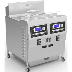 Professional Free Standing Electric Fryer Digital With Auto Lift Function Twin Tank With 2x25 Litre 27.7kW | Adexa OFEH322L
