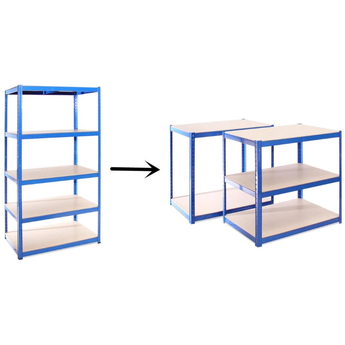 Industrial Shelving Unit Medium Duty 900x400x1800mm 5 Shelves 175 Kg/shelf Powder Coated Steel | Adexa P9040 2 Industrial Shelving Unit Medium Duty 900x400x1800mm 5 Shelves 175 Kg/shelf Powder Coated Steel | Adexa P9040 - Image 2