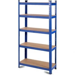 Industrial Shelving Unit Medium Duty 700x300x1500mm 5 Shelves 175 Kg/shelf Powder Coated Steel | Adexa P7030