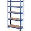 Industrial Shelving Unit Medium Duty 900x300x1800mm 5 Shelves 175 Kg/shelf Powder Coated Steel | Adexa P9030