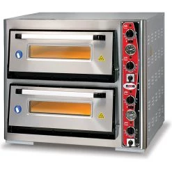 Electric Pizza Oven Premium Thermometer 2 Chambers 620x620mm Capacity 4+4 Pizzas At 12" 230V/1 Phase | Adexa PF6262DET