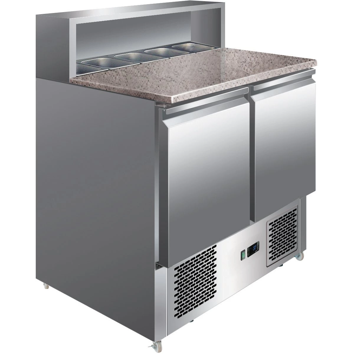Pizza Prep Table 2 Doors Stainless Steel Pizza Top 5xGN1/6 Depth 700mm | Adexa THPS900 1 Pizza Prep Table 2 Doors Stainless Steel Pizza Top 5xGN1/6 Depth 700mm | Adexa THPS900