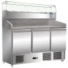 Pizza Counter 3 Doors Refrigerated Counter Top Display 6xGN1/4 Depth 700mm | Adexa PZ14+PT14